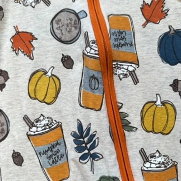 Mud Pie Size 3-6 Months Footie Pajama Pumpkin Spice Fall Cozy Adorable Pumpkin - Picture 4 of 9